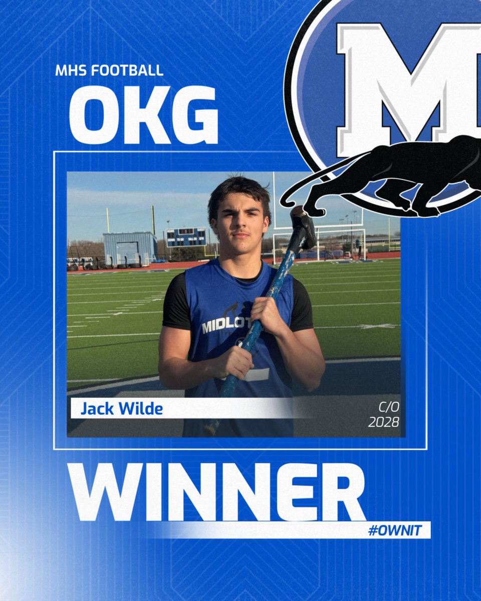 This offseason, we are dedicated to finding out who "our kinda guys" are for next fall. The OKG Hammer goes to an athlete who demonstrates toughness, leadership, &amp; grit throught the workouts. Our inaugural OKG is Soph. Jack Wilde! #OWNIT

<a href="/coachwendel1/">Doug Wendel</a>