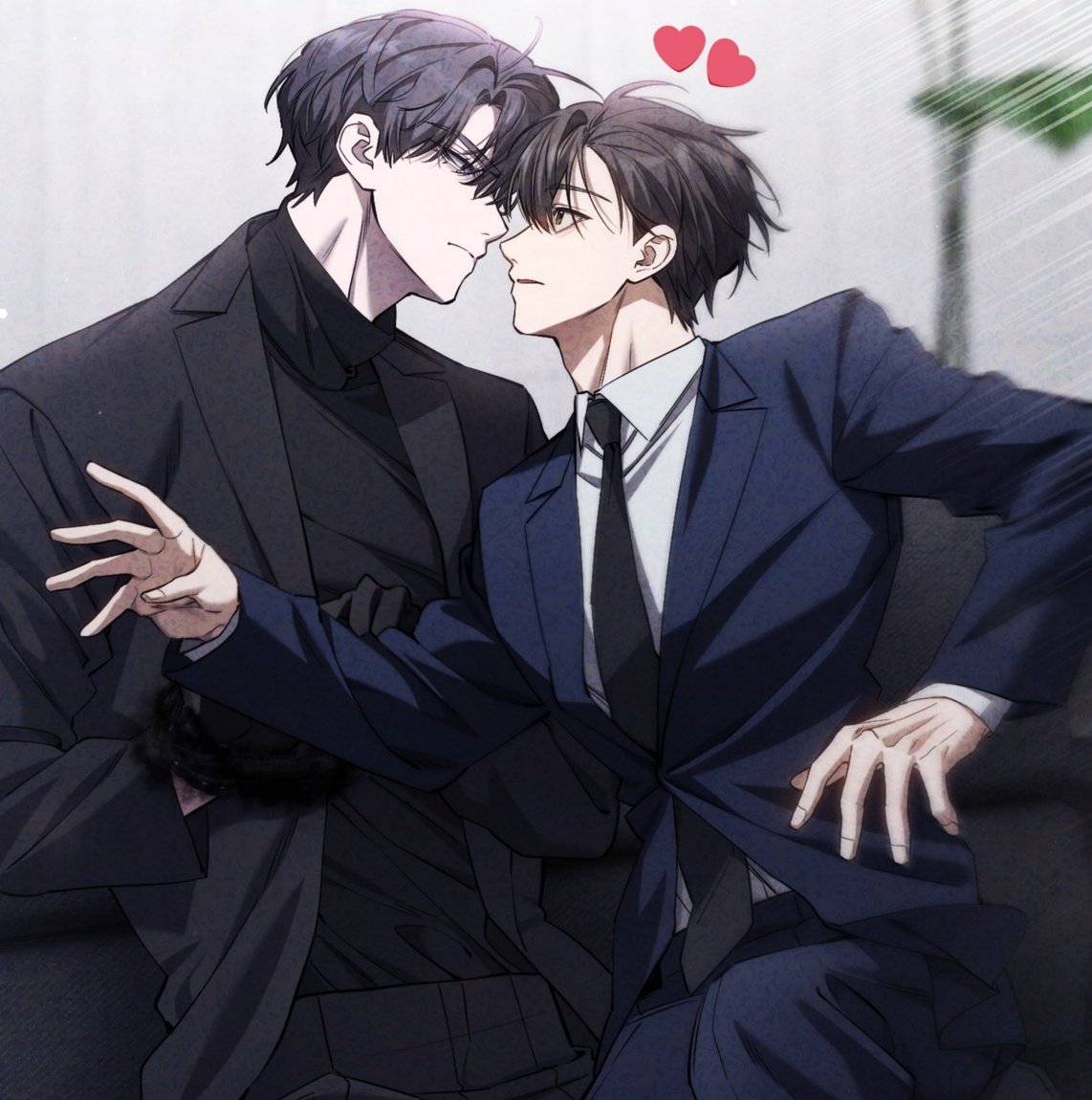 puddingmelons's tweet image. sayoung and uijae are finally back 🥳💜💙 and sayoung being all sticky like a big baby cat 😼, not wanting to separate from his uijae hyung was the cutest 😆🥹🤭🐈‍⬛💜
euijae's gentle smile 🥹💙 &amp;amp; the way sayoung held onto him 😾🤭 i missed them so much 😭💜💙