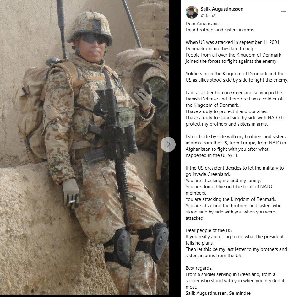 Stærk fortælling af en grønlandsk soldat, der har været i Afghanistan og kæmpet side om side med amerikanske tropper på vegne af Kongeriget Danmark.