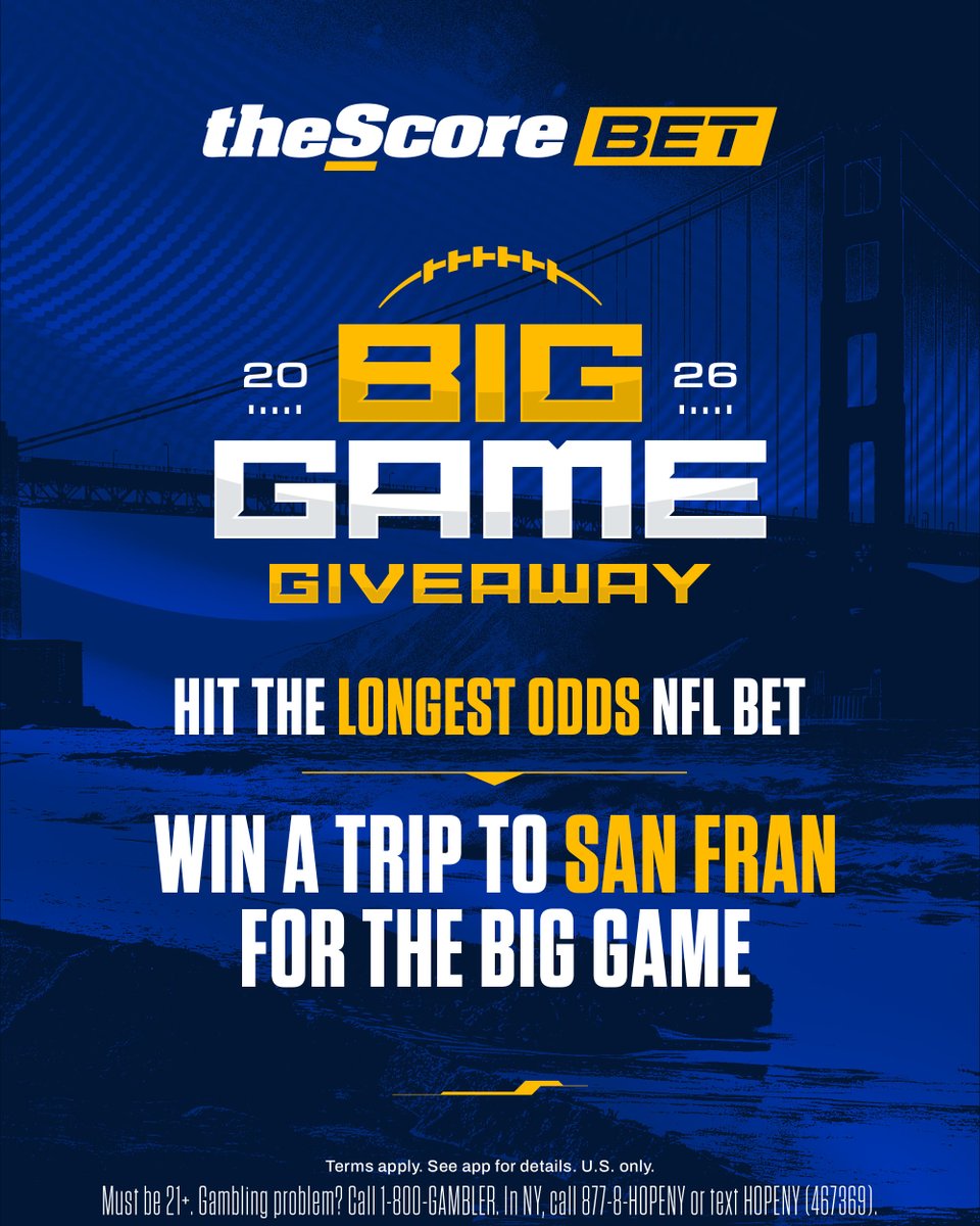 theScoreBet's tweet image. 🚨 There's still time to enter our BIG GAME GIVEAWAY! 🚨

🏈 Place any wager on NFL markets today and, If your bet wins, you’ll be ranked on the leaderboard based on your winning odds.

🏈 User with the highest winning odds wins the Grand Prize!

Download @theScoreBet NOW!…