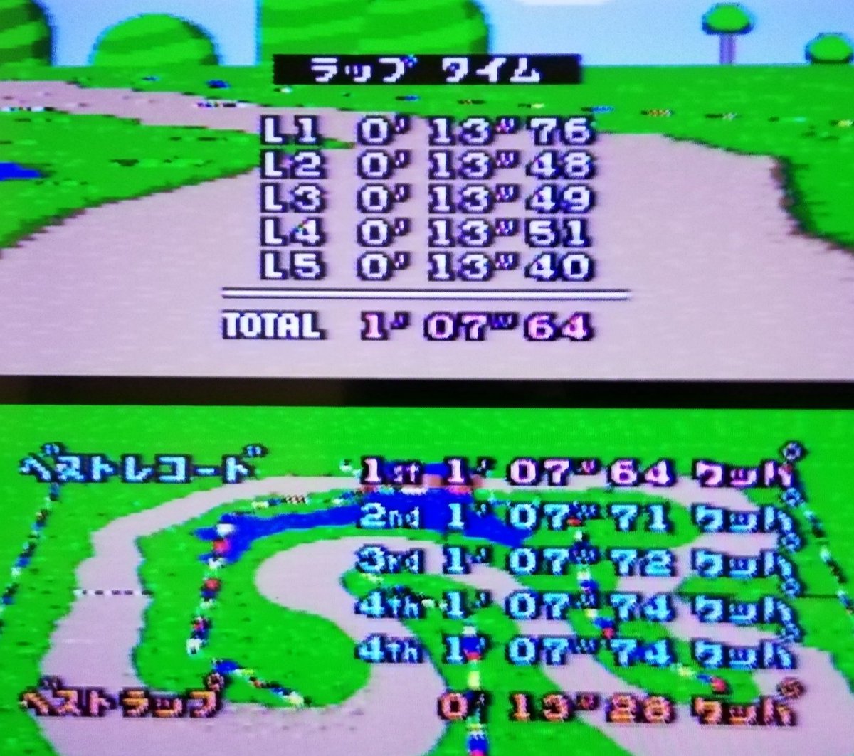 【SMKｰタイムアタック】
ドーナツ平野１
世界４位🌏  1’07”64

WR 1’07”54

最終ラップでベストが出たので更新出来ました😎👌
ここまで来たら狙う他ありません。
頑張ります🚙🔥🔥🔥

#SMKタイムアタック
#SMK世界ランキング