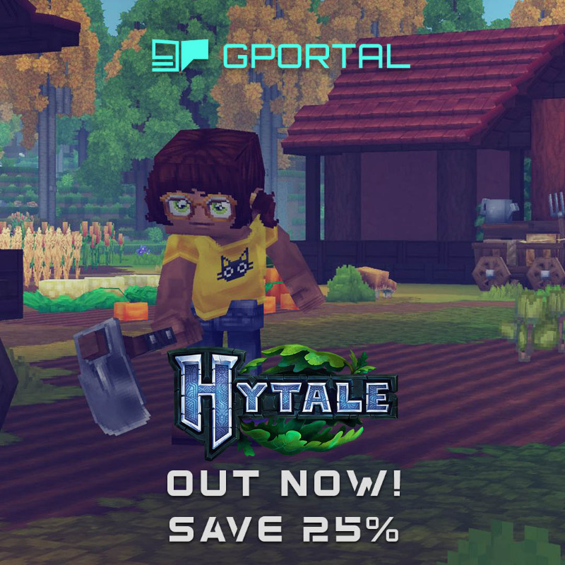 gportalint's tweet photo. Grab Your HYTALE Server Now at GPORTAL and Save 25%!