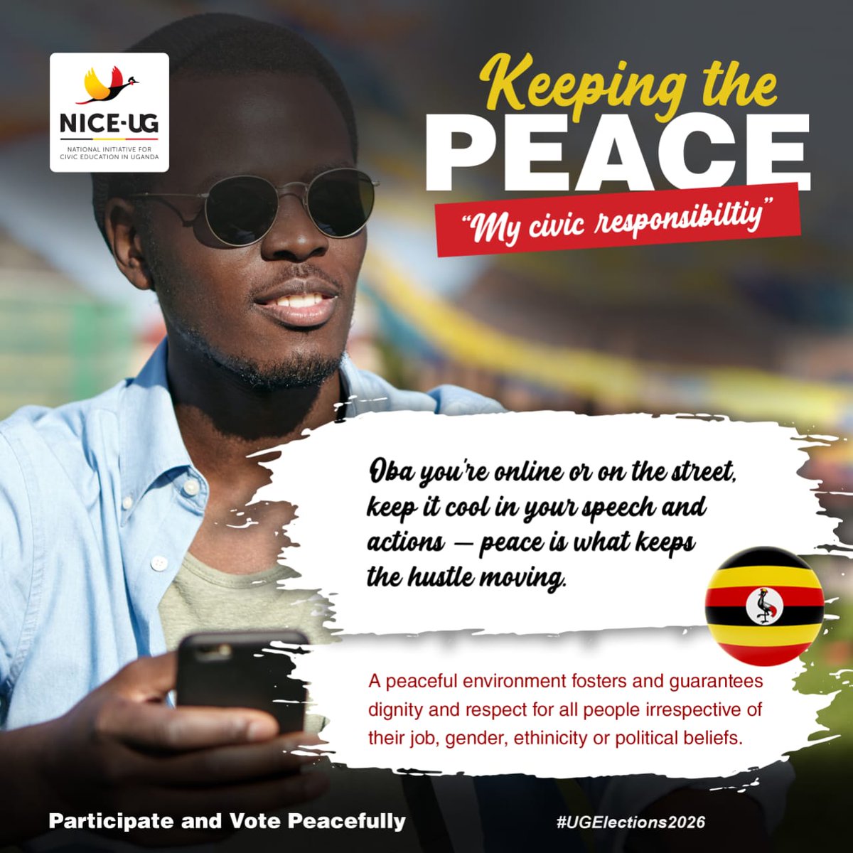 niceugorg's tweet photo. Every word spoken and every action taken matters in maintaining the peace we share. Remain calm, choose peace, and participate in the elections responsibly so everyone can return to work once the elections are over.
#KeepingThePeace #LetsTalkPeace #TUONGEA https://t.co/OYAewD7vSQ