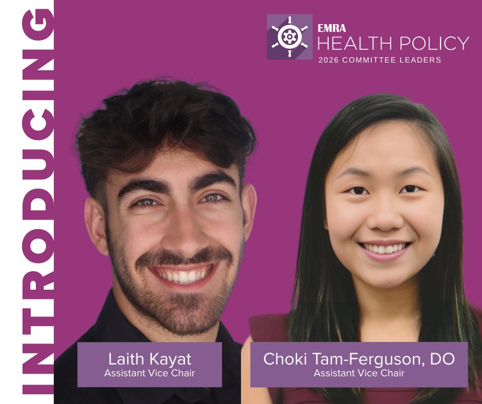 emresidents's tweet image. 🎉 Meet your 2026 Health Policy Committee! Together, they’ll help tackle advocacy priorities and advance meaningful change in emergency medicine.

Interested in learning more? Click here: emra.org/be-involved/co…

#EM #EMLeadership #EMRAFamily
