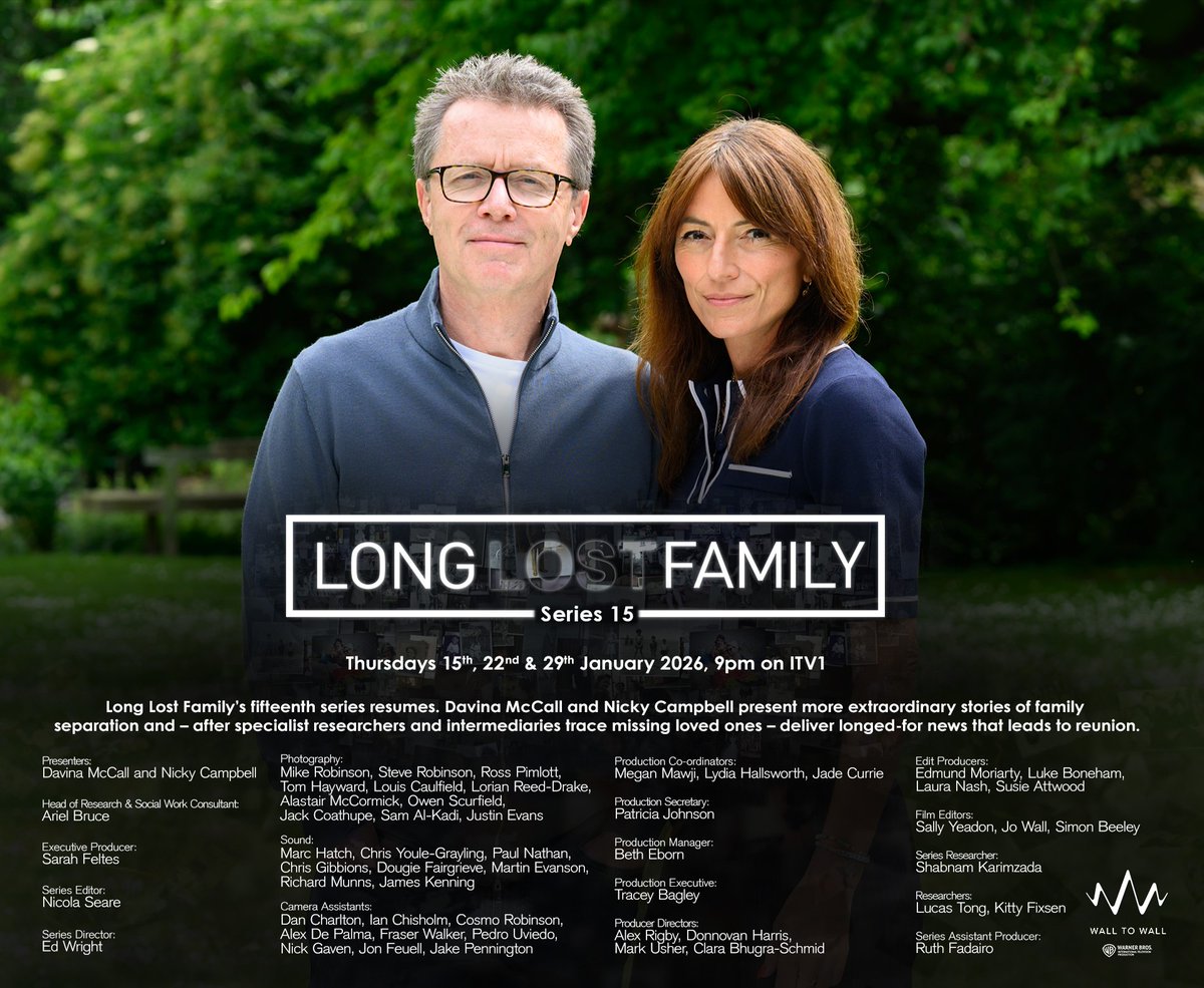 W2W_media's tweet photo. Long Lost Family S15 continues on the 15th January at 9pm on ITV1. https://t.co/knh562riSH