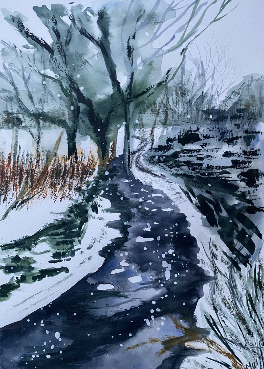 MichelleU_Wood's tweet photo. Been playing with colour in my new Fabriano sketchbook again today.
I love the winter palette at this time of year.
#fabrianosketchbook
#watercolourart
#wintertrees https://t.co/3eMoZFMben