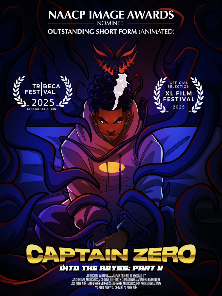 ZCherAime's tweet photo. Congratulations to the cast and crew of Cutting Edge Animation’s #CaptainZero on their FIRST ever NAACP Image Awards nomination for Outstanding Short Form (Animated)! #NAACPImageAwards https://t.co/6TiUyptw4T