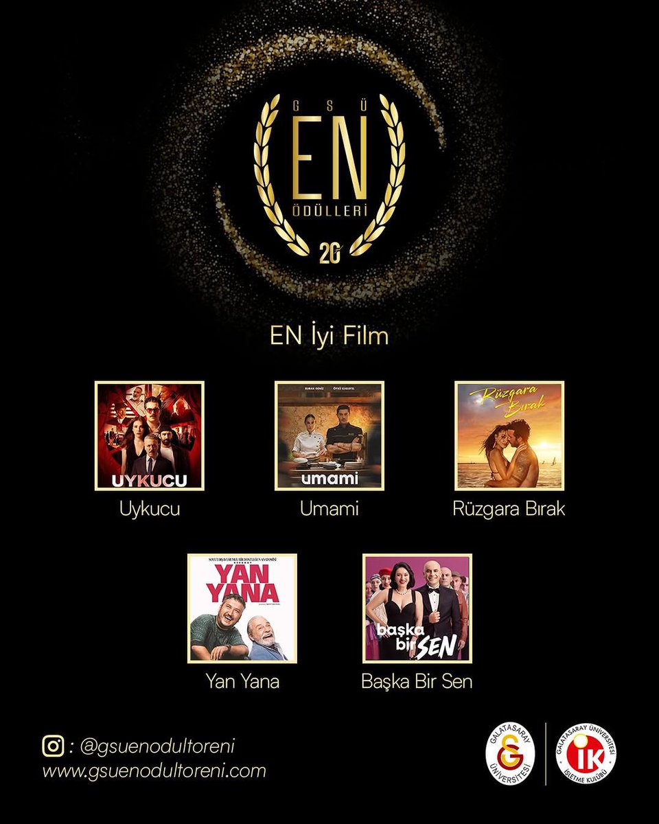 #ElçinSangu ve #ÇağatayUlusoy’un başrolünde olduğu #Uykucu filmi, Galatasaray Üniversitesi tarafından düzenlenen 20. GSÜ EN Ödülleri’nde “En İyi Film” kategorisinde aday gösterildi. 🔥