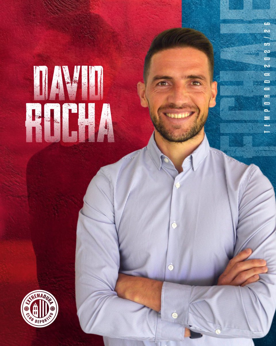 📣 𝐂𝐎𝐌𝐔𝐍𝐈𝐂𝐀𝐃𝐎 𝐎𝐅𝐈𝐂𝐈𝐀𝐋 

El CD Extremadura anuncia la incorporación de David Rocha como nuevo entrenador del primer equipo.

Trabajo, identidad y ambición para arrancar una nueva etapa desde el banquillo azulgrana.

¡A por todas, David! 💪

🔗