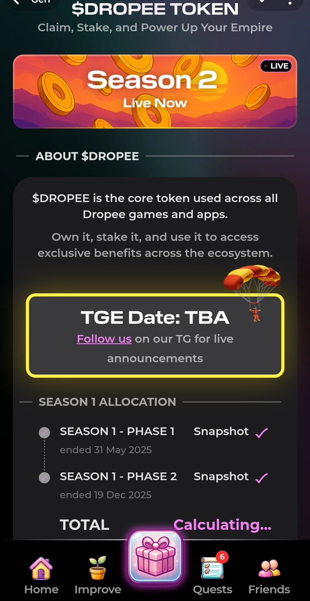 Dropee hits 500K+ daily active users! With $DROPEE token launch imminent, prepare for explosive growth across chat platforms. Stay ahead! #Dropee 🧠

pad.chaingpt.org/pools/dropee-b…
