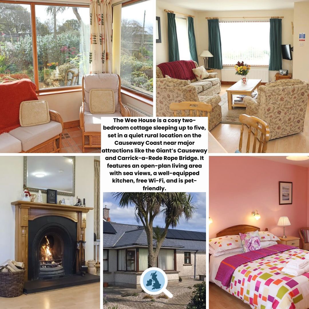 Escape to The Wee House ✨🌊
 A charming two-bedroom cottage sleeping up to 5, tucked away in a peaceful rural spot on the Causeway Coast. Just minutes from the Giant’s Causeway, Carrick-a-Rede Rope Bridge, Whitepark Bay, Bushmills &amp; Ballycastle.