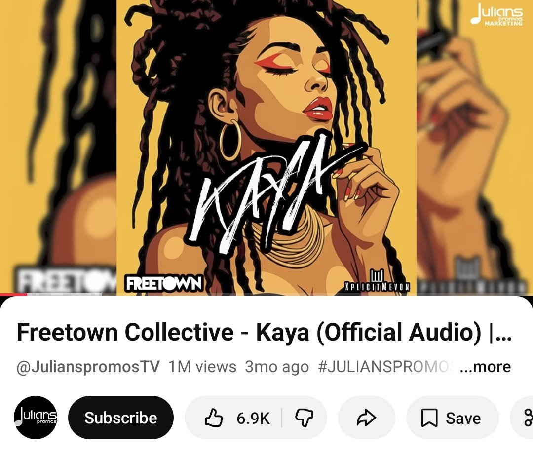 We hit 1Million views on Kaya on YouTube!
Thank you Freetown family!!!