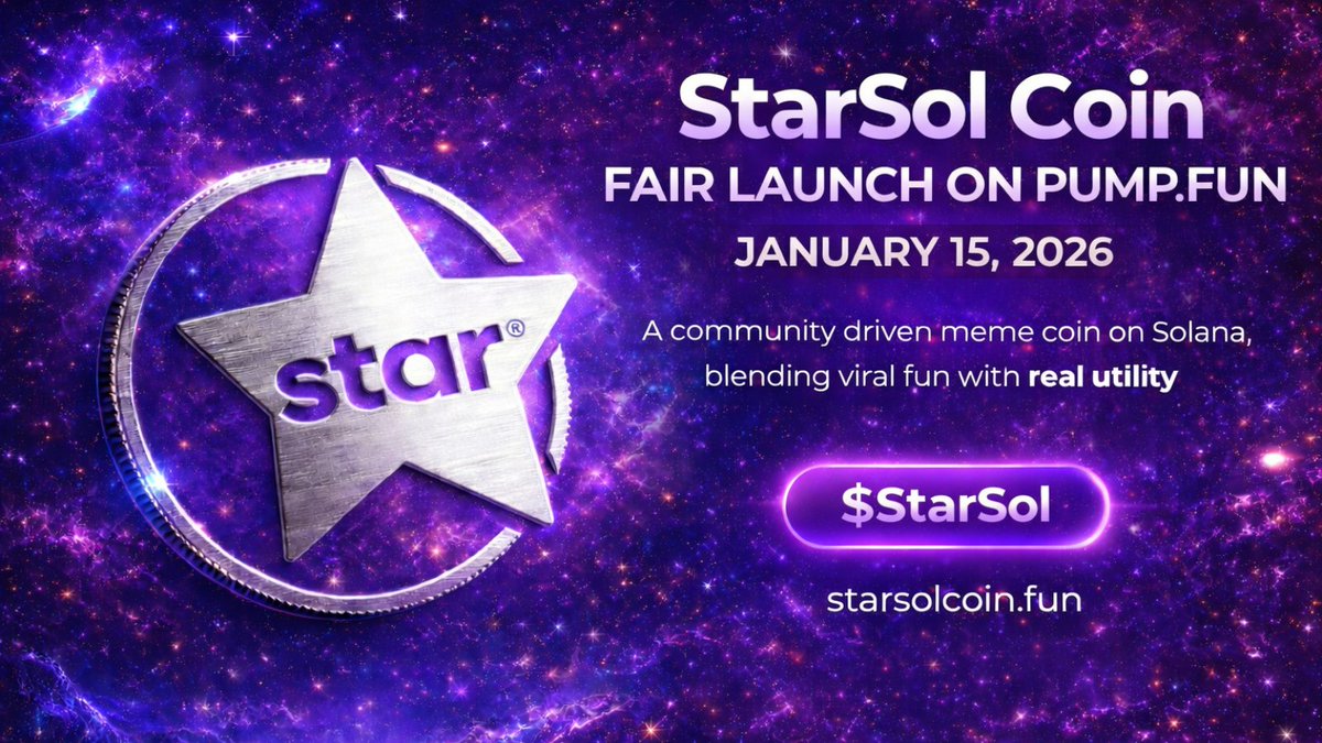 StarSolOfficial's tweet image. StarSol Update: Fair Launch  ( Pump.fun ) on January 15 2026 
 
We’ve switched from a presale to a fair launch on .
 
Why?
- Fairness: Everyone can join equally.
- Compliance: Avoids potential SEC issues.
- Decentralization: community-driven.