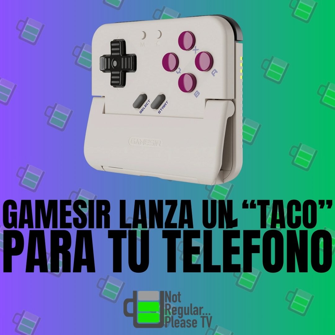 NotRegPleaseTV's tweet photo. GameSir presentó el Pocket Taco, un control portátil que transforma tu teléfono en un dispositivo de juego de mano. Con un diseño simple, botones ABXY, d-pad, shoulder buttons y una base de carga, estará a $35.00 USD.
#GameSir #PocketTaco #gaming #nrptv #micronews https://t.co/bMogAcqOC9