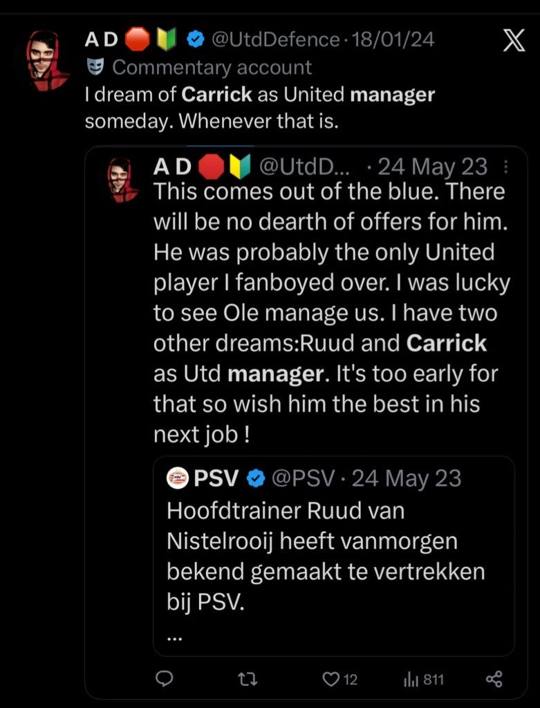UtdDefence's tweet image. My belief that Ole can fix this better than anyone else does not dampen my excitement that Michael Carrick managing Utd has been a long time dream for me
—He has always had the elements &amp;amp; is the next best available man
—As an Ole fan, I will be rooting for him
—Ole will be too ❤️