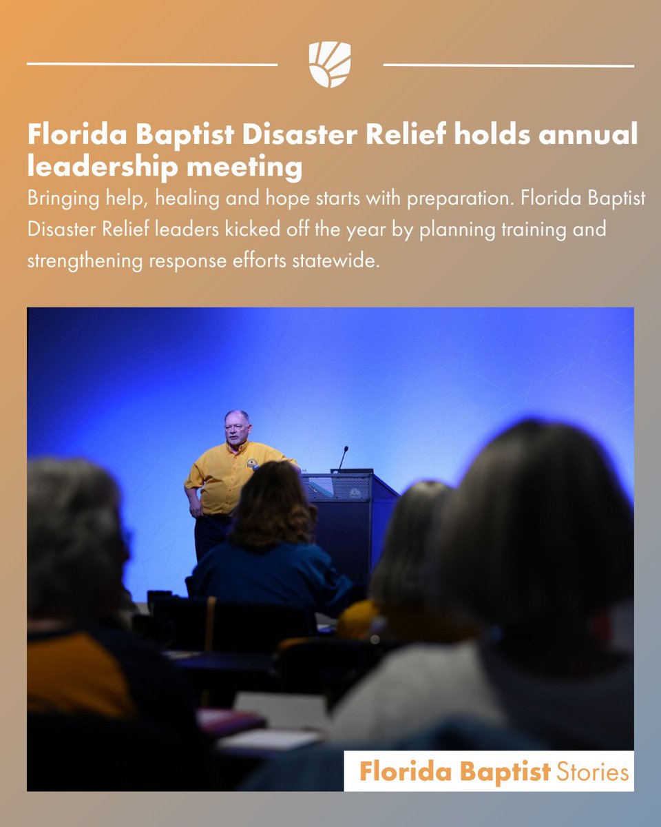 Bringing help, healing, and hope starts long before disaster strikes. 💛

Florida Baptist Disaster Relief (@flbaptistdr) leaders kicked off the year preparing, training, and strengthening response efforts across the state—so they’re ready when it matters most. 🚑🙏

Read more at