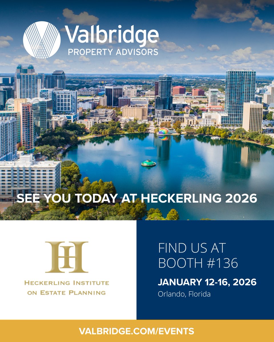 We’re live at #Heckerling2026! Stop by the Valbridge booth #136 today to meet our team, discuss real estate and fractional interest valuation, and see how we support estate planning professionals across the country. Let’s connect; we’re here all week! #Heckerling #CREvaluation