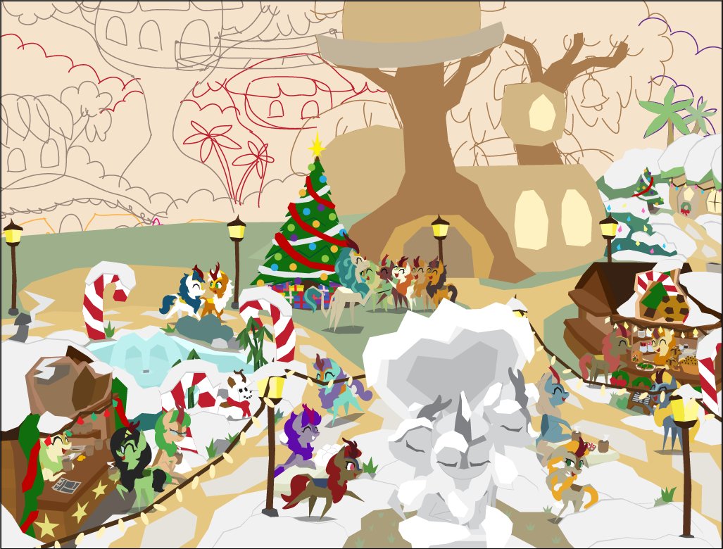 I did some work on the fountain area and imported several kirins.