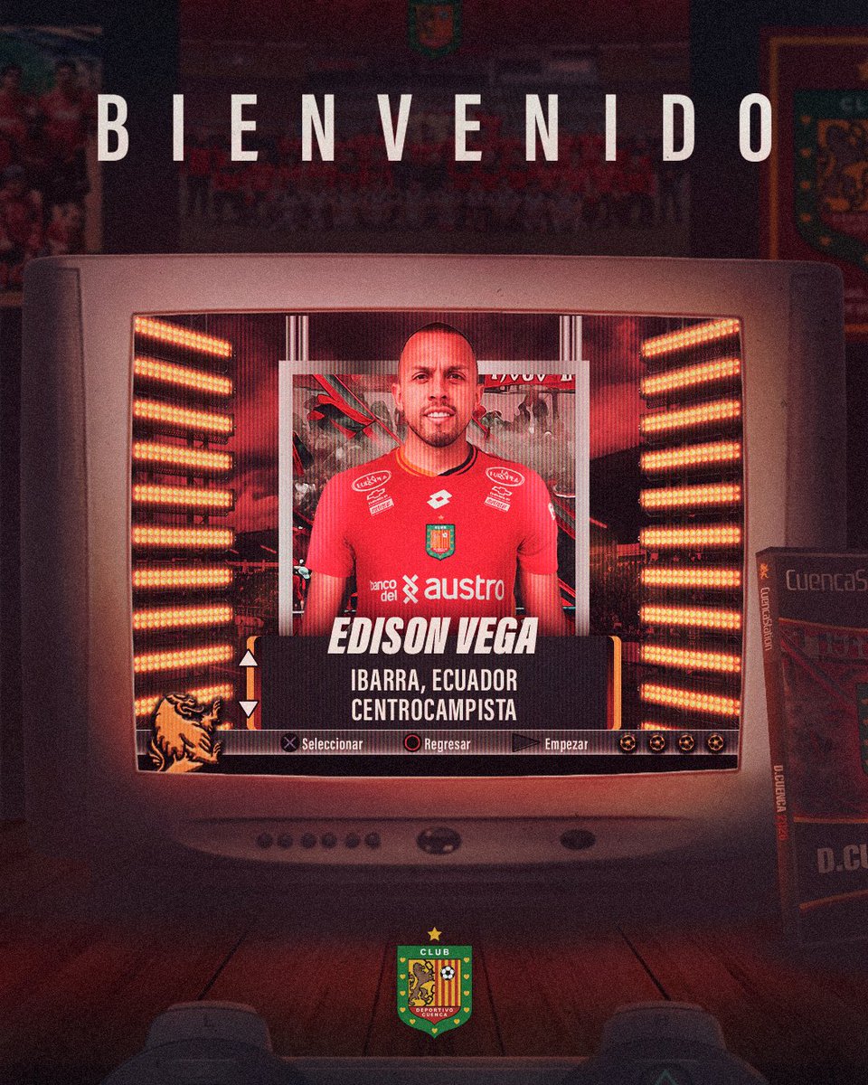 DCuencaOficial's tweet photo. PERSONAJE DESBLOQUEADO 🔓
Refuerzo confirmado ✅

Bienvenido Edison Vega
Entrega 💪 | Carácter 🔥 | Precisión 🎯

🎮 Temporada iniciada ▶️ Press Start

⚽️ Bienvenido al Expreso Austral 🔴⚫️🦁 https://t.co/yIjcCJqKuR