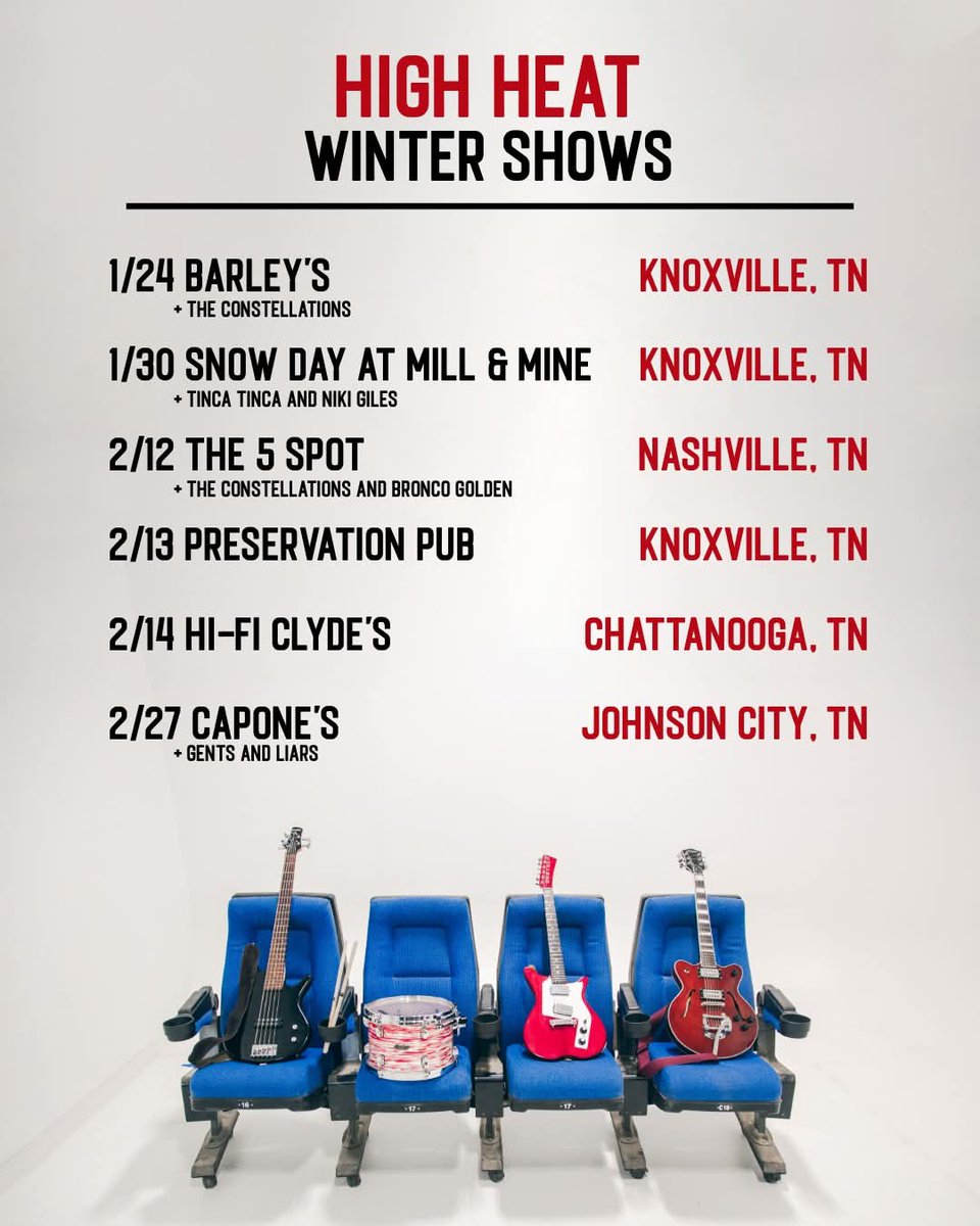 highheatrocks's tweet photo. coming to a venue near you (if you are in east tennessee or nashville)! https://t.co/EYDW45FTGY