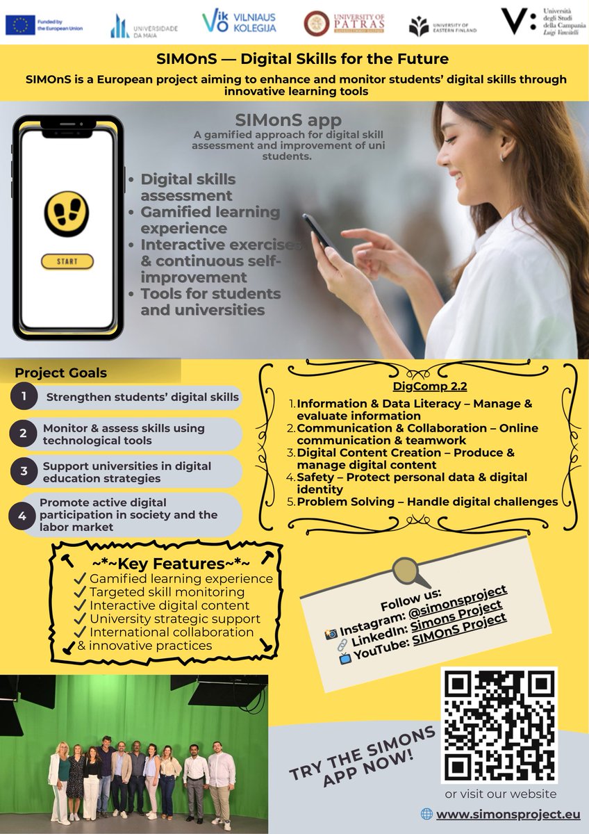 SQLab_UPatras's tweet photo. 🚀 SIMOnS – Digital Skills for the Future

An #ErasmusPlus project empowering students through gamified digital skills assessment &amp; learning tools.

🔗 https://t.co/ZUZz1vBpGs

#SIMONS #DigitalSkills #EUProjects https://t.co/AkoSsu7td7