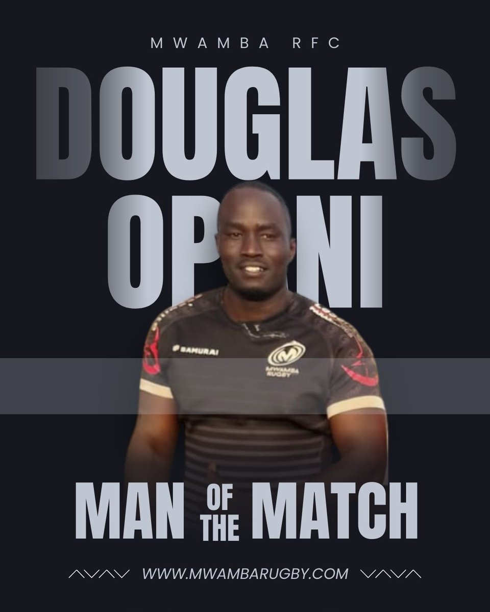 𝐌𝐀𝐍 𝐎𝐅 𝐓𝐇𝐄 𝐌𝐀𝐓𝐂𝐇🖤

Douglas Opani stood tall in our 22–17 victory over USIU on Saturday, with a powerful all-round display. The industrious No.6 got on the scoresheet with a well-earned try and led from the front. 

Congratulations! 

#RoadToKenyaCup
