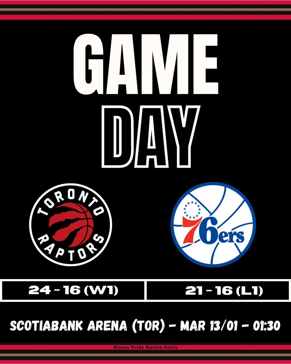 🔥🔥🔥G A M E D A Y🔥🔥🔥
Stanotte alle 1:30 italiane si va nuovamente in scena a Toronto per la rivincita di ieri notte.
Ci sarà con ogni probabilità anche Joel, ma non diamo nulla per scontato. La voglia di riscatto però la pretendiamo comunque. 💪
(cover by: <a href="/DaViDeAnToNiOLi/">DaVe</a>)