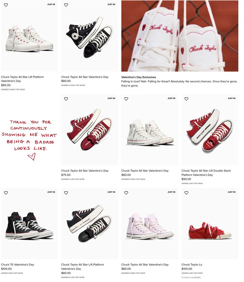 snkr_twitr's tweet photo. AD: NEW Converse Valentine's Day Collection on Converse US

Shop -> https://t.co/2OHM1eS097 https://t.co/NMj8PkVEL1