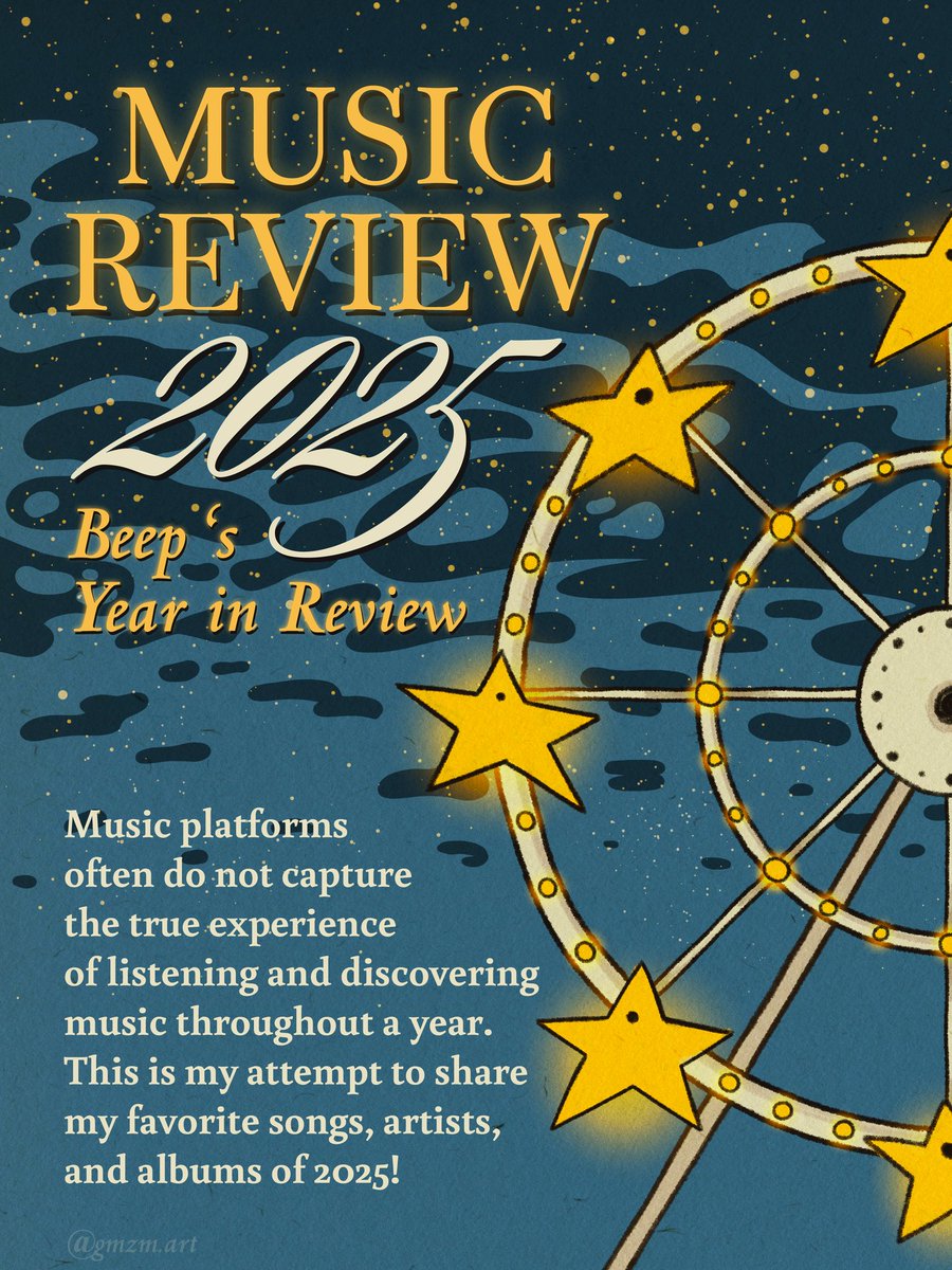 GwenZilly's tweet photo. 2025 Music Review, check it out on instagram @gmzm.art if you wanna see it in its original format :) (1/4) https://t.co/vHmAQFFsuU