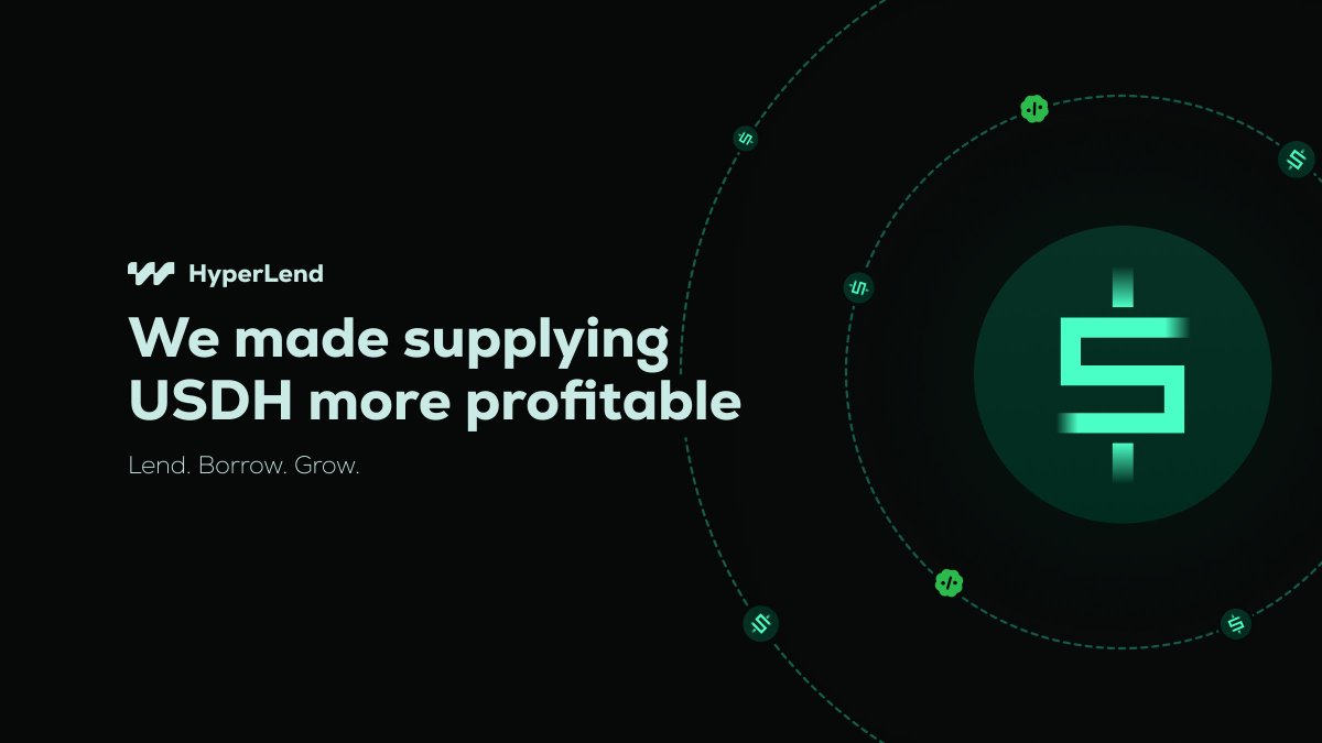 Earn 20% by supplying USDH.

Supply incentives for USDH are live for the next month.

HyperLend.