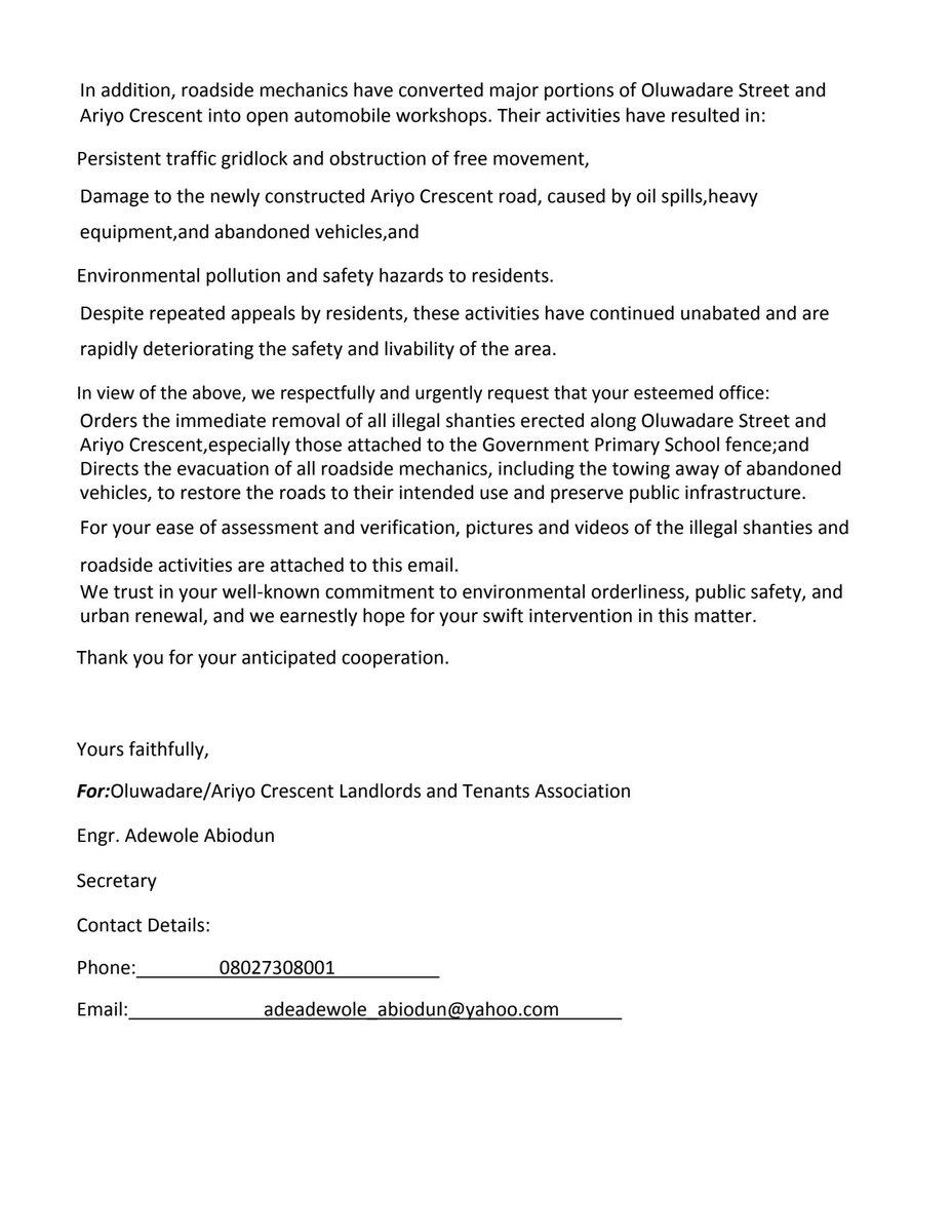 rapinzy's tweet photo. @tokunbo_wahab 
Hello my Honorable commissioner.  
Please take action on this petition submitted.  I will be sending you pictures and videos to show you the real situation sir . 
@followlasg https://t.co/xGSnVs4iJJ