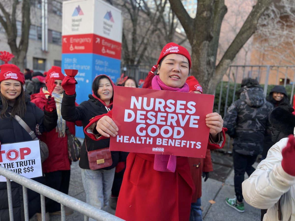 CMSusanZhuang's tweet photo. Today I and Dr. Larry He proudly marched on the picket line to stand with #nurses who deserve a fair and safe contract. They are every day heroes. I’m with @nynurses today and every day. #nurses #laborstrong #union #faircontract https://t.co/Wct58OXOs7