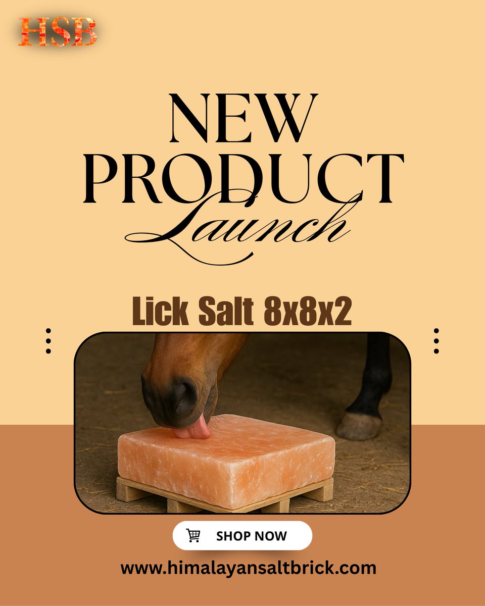 BrickHimalayan's tweet photo. 🚨 New Product Launch! 🚨
We’ve just introduced our Himalayan Lick Salt Block (8×8×2)
100% natural, mineral-rich, and perfect for horses, cattle, and livestock. Built for durability, daily use, and optimal mineral intake.
Pure. Powerful. Farm-ready.
#HimalayanSalt #LickSalt https://t.co/QmF4WGqDPb