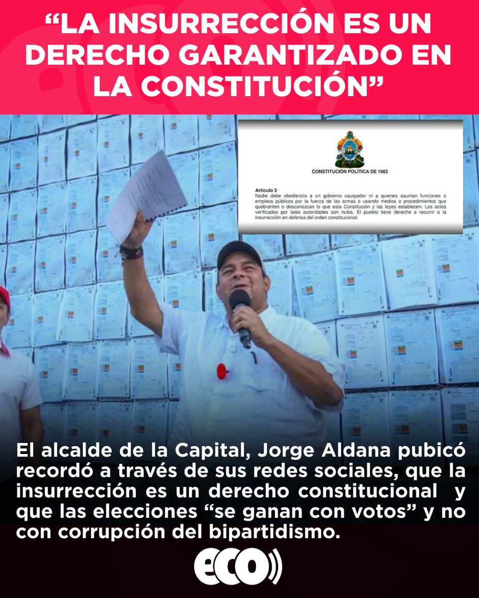 “El pueblo tiene derecho a la insurrección”: Jorge Aldana recuerda el mandato constitucional y señala a Juan Diego Zelaya, Cossette López y Ana Paola Hall por desconocer los votos y atentar contra la soberanía popular.