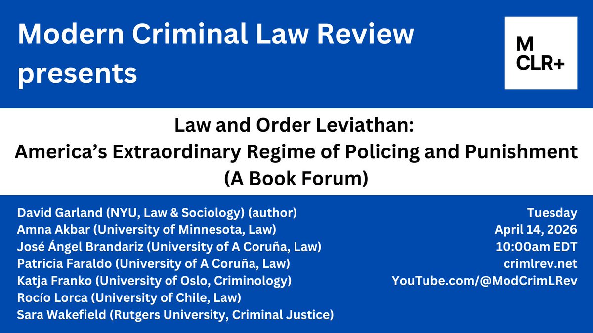 Modern Criminal Law Review tweet media