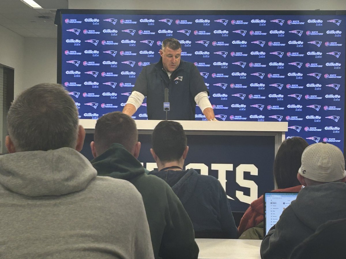 Asked Coach Mike Vrabel how his lip is doing after last night’s game … says he’s been hit a lot harder <a href="/WMUR9/">WMUR TV</a> <a href="/Patriots/">New England Patriots</a>