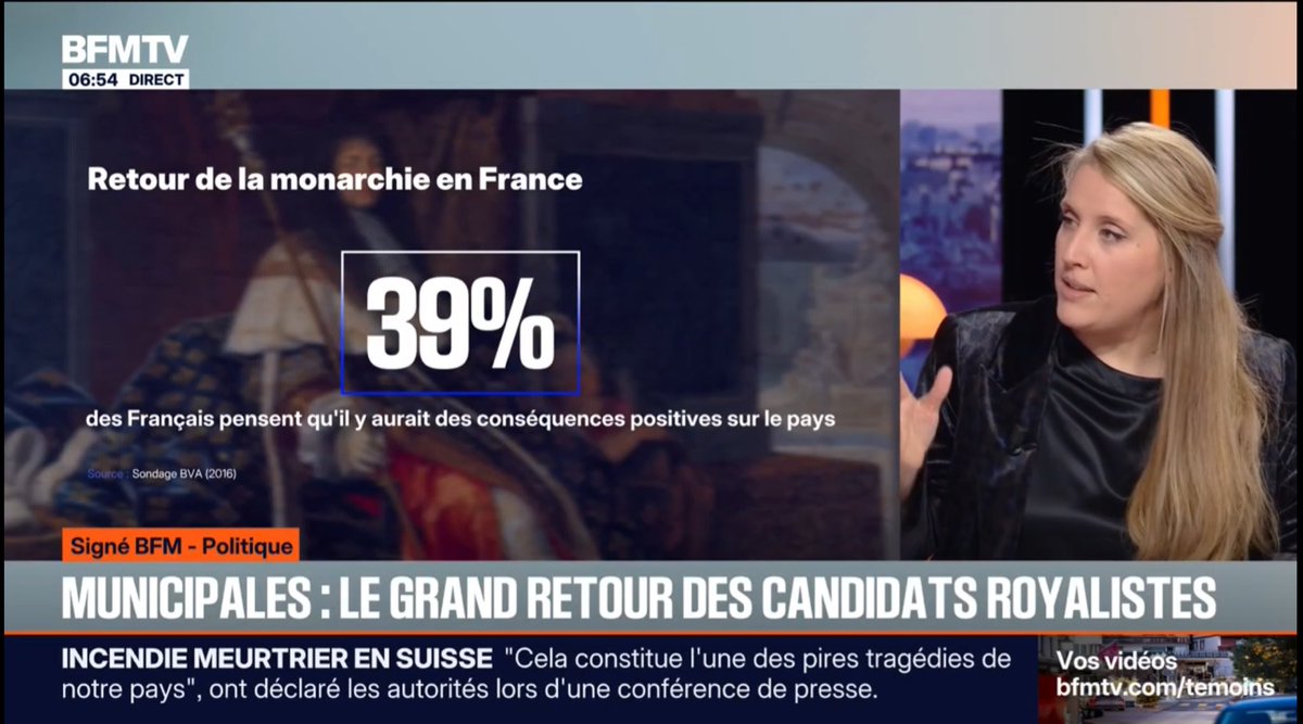 BFM le reconnaît : 39 % des Français voient un effet POSITIF au retour de la monarchie.

Ce chiffre ne sort pas de nulle part.
Il correspond à une réalité de terrain.
À des Français qui ne croient plus aux partis.
À des Français qui veulent un État stable, incarné, enraciné.

Le