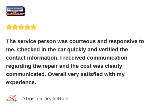 elkinschevy's tweet photo. We just received a great review on DealerRater. Thank you DTrost! https://t.co/aTd4BXqGzd