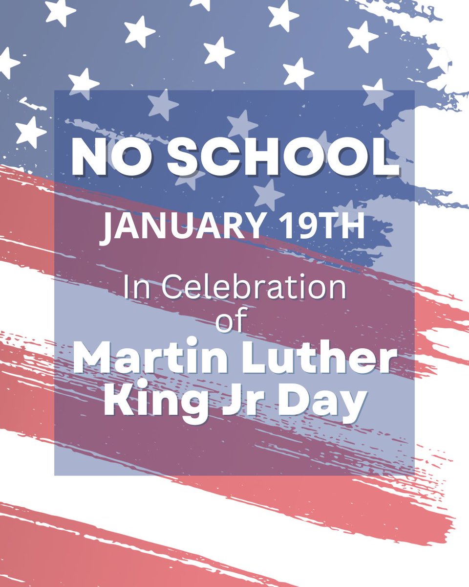 AlcottEagles's tweet photo. 🕊️ No School — MLK Jr. Day
Reminder: There will be no school on Monday, January 19, as we honor the life and legacy of Dr. Martin Luther King Jr.
Let’s take a moment to reflect on his message of service, equality, and compassion.
We’ll see students back on Tuesday!
#Every1aTiger https://t.co/aLePo4kLg8