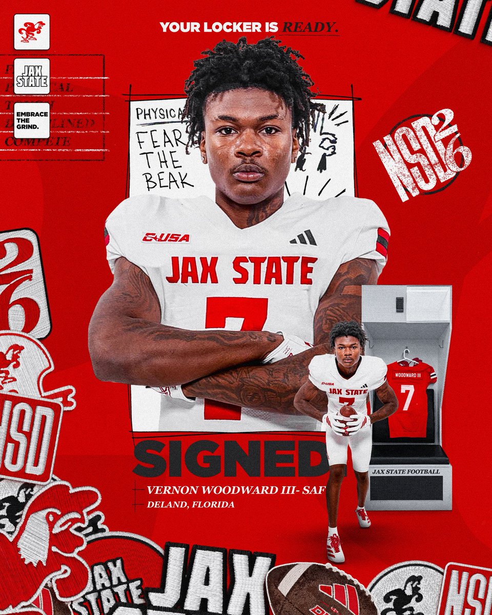 JaxStateFB's tweet image. 𝐒𝐈𝐆𝐍𝐄𝐃🖋️

Your locker is ready, Vernon Woodward III‼️

#EmbraceTheGrind | #AKC