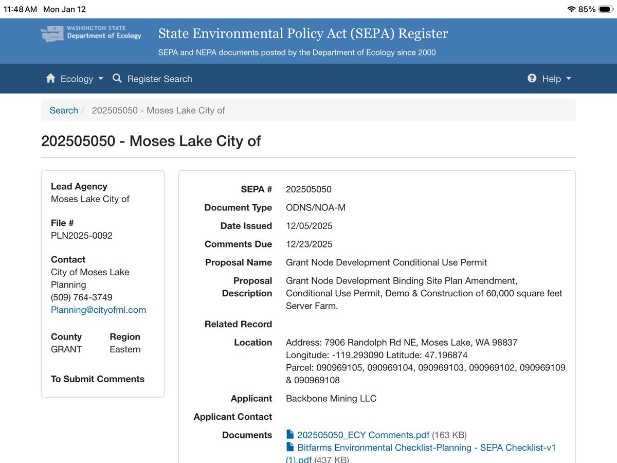 $BITF Moses Lake Washington Site Is Progressing As Planned! 
This #BITFARMS Site Makes Them Number One In The Area Due To A Ten Year Backup For Power!