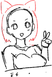 描いてて毎回頭が大きくてあとから縮小してるんだけど
完成形のイメージは髪などを含んだ赤のボリューム感なんだけど、アタリを描いていく時はそれらを含まない白ハゲで体とのバランスを取ってしまうんだよなぁ の図
(昼頃消えるフリート) 