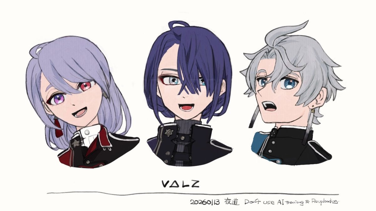 ばるつのお揃い衣装🫶 #描いた晴 #長尾百景 #上弦画 #桜魔の土産