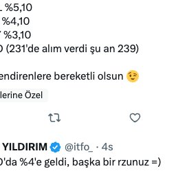 itfo_'s tweet photo. 30.12.2025 tarihinden itibaren #XU100 endeksi, %10,80 yükselerek 12.363 direncine geldi ve oradan kapanışa yakın bir satış geldi.
Bu süreçte;
#ASELS %32,74
#BIMAS %18,75
#THYHO %12,50
#TUPRS %10,79
Yükselerek bu yükselişe ana katkıyı sağlayan şirketleri oldular. Peki piyasalar bu kadar pozitif ve rekorlar kırarken; Sizin şirketleriniz neden yükselmedi ?
Bence asıl soru bu; Bir diğer hususta, piyasalar yeşile dönünce mantar gibi türeyen biz bu işin kurduyuz, nasıl bulduk, nasıl tavan yakaladık diyen hüstadlar =)
Böyle piyasalarda yükselen şirketleri bulmak kolaydır. Abone grubumuzda, sabah paylaştığımız 4 şirketin her biri, %4 ve üzeri getiri sağladı.
Sizce bu bir başarı mı ? Bence değil.
Bugün analiz bilen, piyasa takip eden herkes pek çok şirkette bu getirileri zaten elde etmiştir.
Başarı, kötü günlerde getiri sağlayacak şirketleri bulmaktır arkadaşlar. Bunun içinde sürekli araştırmak, piyasayı okumak ve kendinizi geliştirmeniz gerekir...
#Borsa #Finans #EndeksMühendisliği