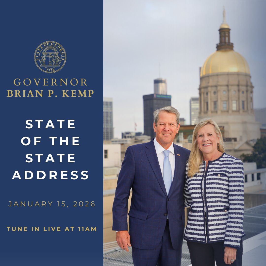 This Thursday, January 15, I will deliver my eighth and final State of the State Address as Georgia’s governor. Tune in live at 11am at GPB.org.