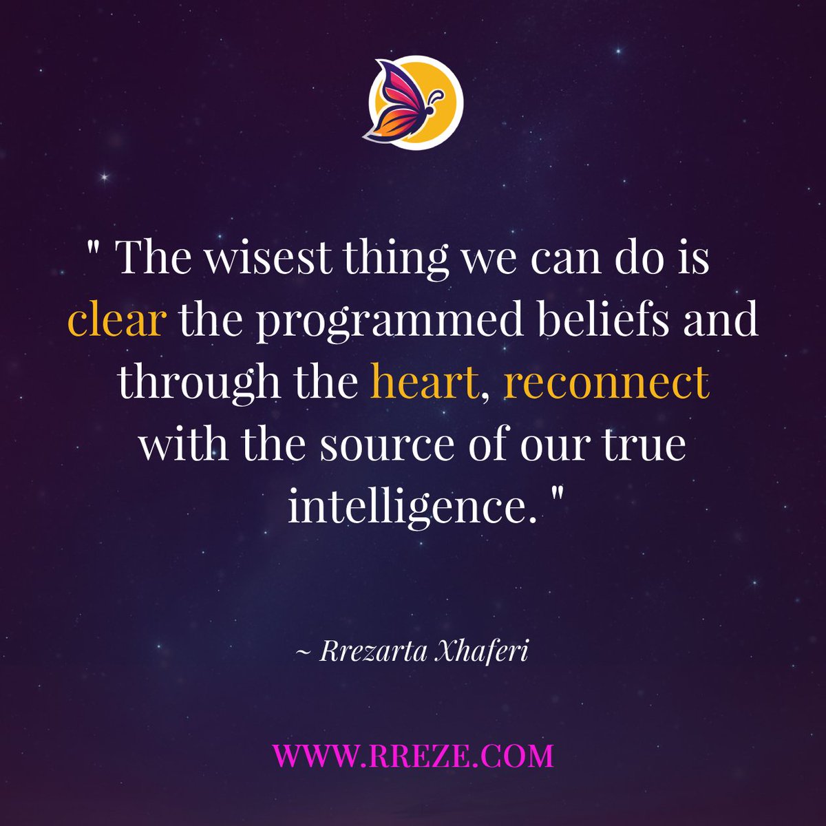 rreze_xh's tweet photo. "The wisest thing we can do is clear the programming beliefs and through our heart make a strong connection with the source of our true intelligence."

~ Rr. Xhaferi

@rreze_xh

#rrezequote #sourceintelligence https://t.co/uNgHa75c4a
