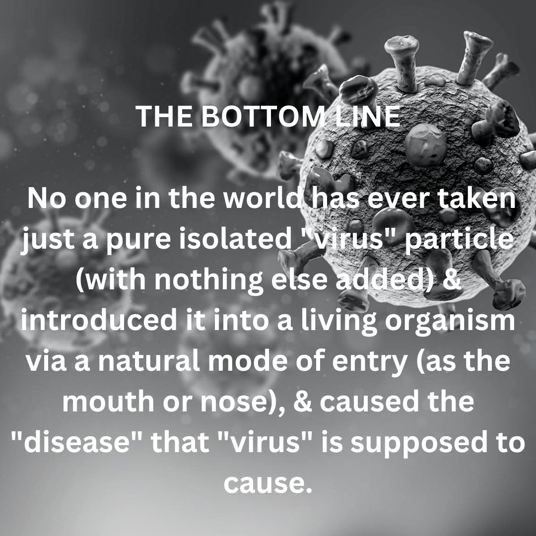 3dom13's tweet image. Most of the things humans do in this realm are based on belief systems and viruses are no different.

There's absolutely no scientific evidence based on the textbook scientific method that viruses are more than a belief system.