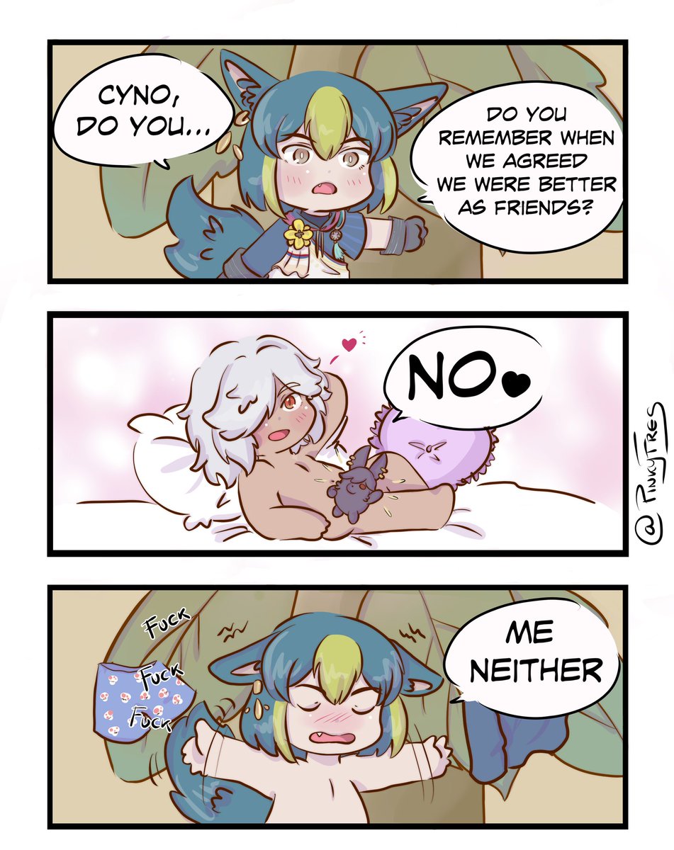pinkyfres's tweet image. Some old #cynonari mini comics. #cyno #tighnari
