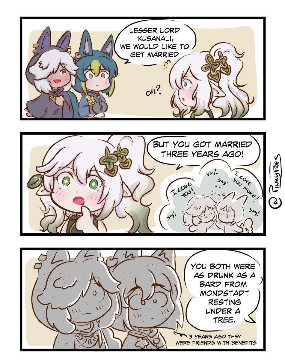 pinkyfres's tweet image. Some old #cynonari mini comics. #cyno #tighnari