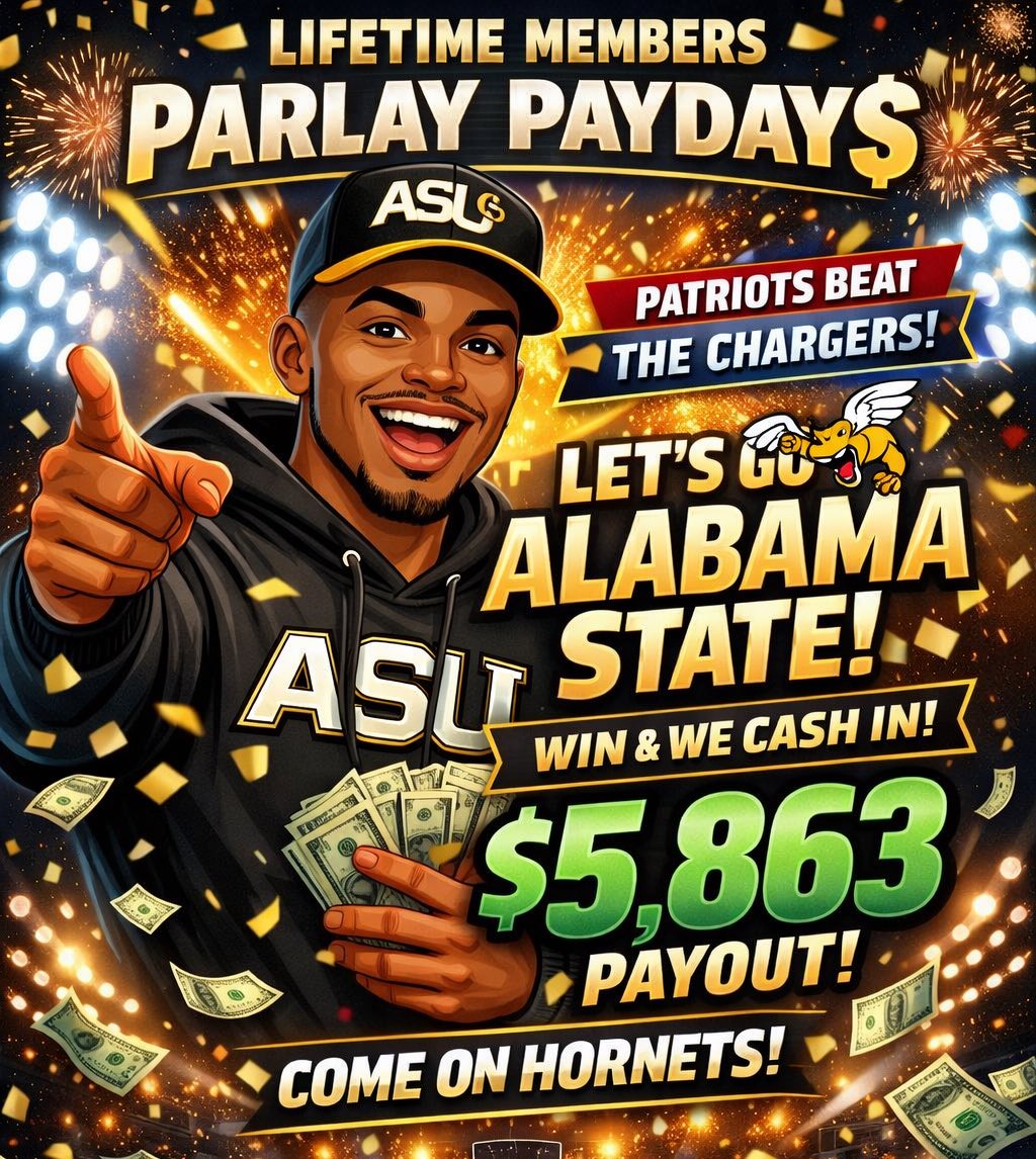 OnTopPicks's tweet image. Lifetime Members 
Are BIG @BamaStateMBB 
Fans today! 🏀🔥

They Win = We Cash! 💰 

NFL cashed,
@Patriots did their part ✅ 

#SportsBetting | #Parlay
#BettingTips | #JoinVIP
